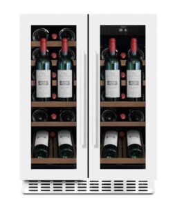 mQuvée WineCave 60D2 Powder White, vinkøleskab til indbygning m/præsentationshylde