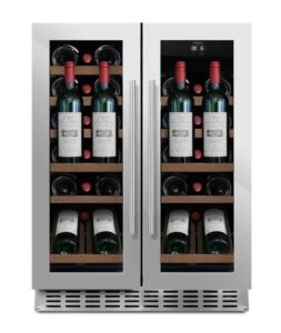 mQuvée WineCave 60D2 Stainless, vinkøleskab til indbygning m/præsentationshylde