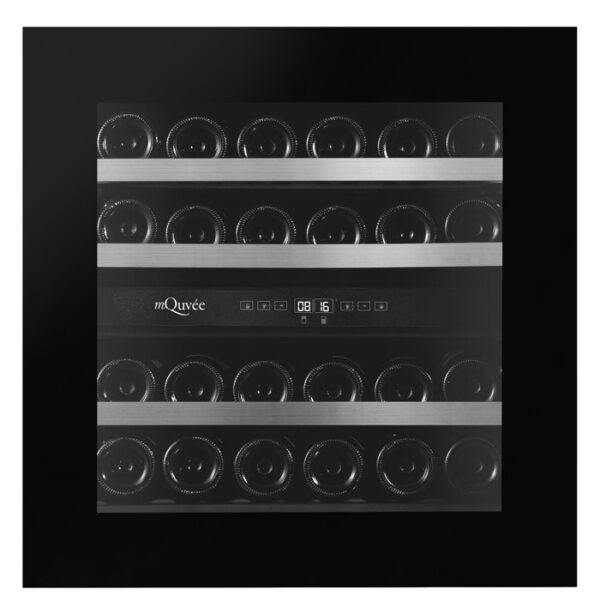mQuvée WineKeeper Exclusive 25D Fullglass Black Push/Pull, integrérbart vinkøleskab