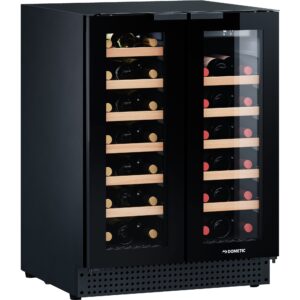 Dometic D42B vinkøleskab, 2 temperaturzoner, 42 flasker, sort