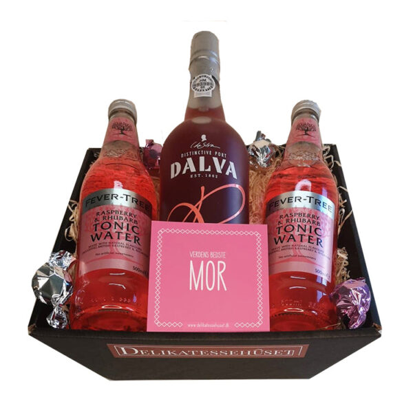Gavekurv - Portvin Rosé med Tonicvand og chokolade