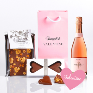 Valentinsgave med Summerbird chokolade og Rosé bobler